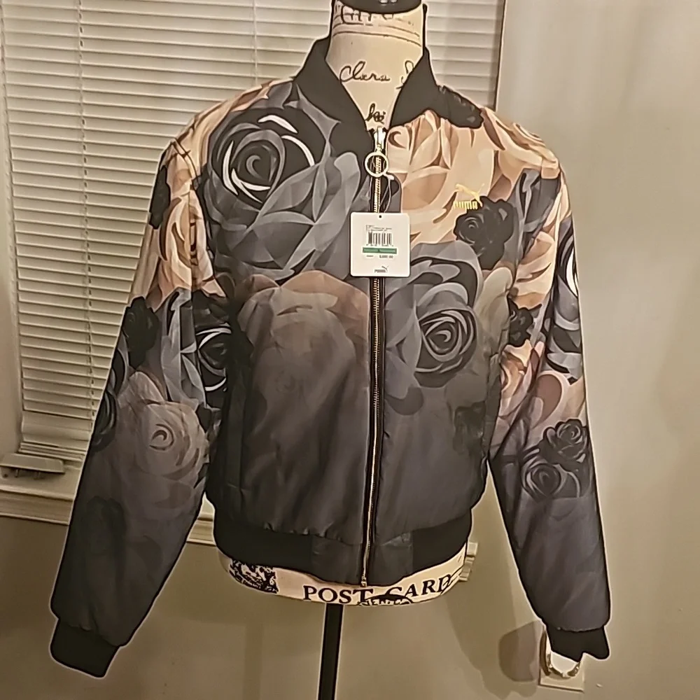 PUMA x CAREAUX BOMBER Reversible JACKET Floral Size Large - Picture 3 of 13